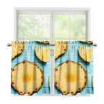 Sliced Pineapple Print Tier Curtains