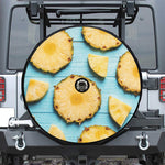 Sliced Pineapple Print Tire Cover With Camera Hole