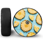 Sliced Pineapple Print Tire Cover With Camera Hole