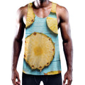 Sliced Pineapple Print Men's Workout Tank Top