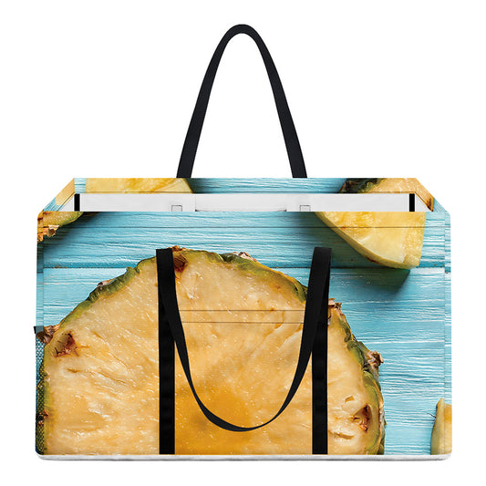 Sliced Pineapple Print Utility Tote Bag