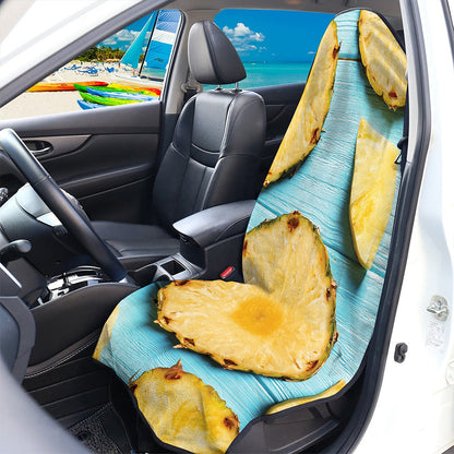 Sliced Pineapple Print Waterproof Car Seat Cover