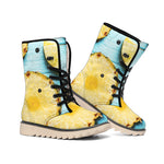 Sliced Pineapple Print Winter Boots