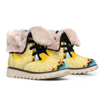 Sliced Pineapple Print Winter Boots