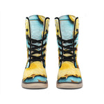 Sliced Pineapple Print Winter Boots