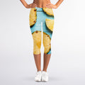 Sliced Pineapple Print Women's Capri Leggings