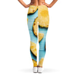 Sliced Pineapple Print Women's Leggings