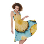 Sliced Pineapple Print Women's Sleeveless Dress