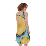 Sliced Pineapple Print Women's Sleeveless Dress