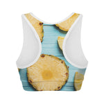 Sliced Pineapple Print Women's Sports Bra