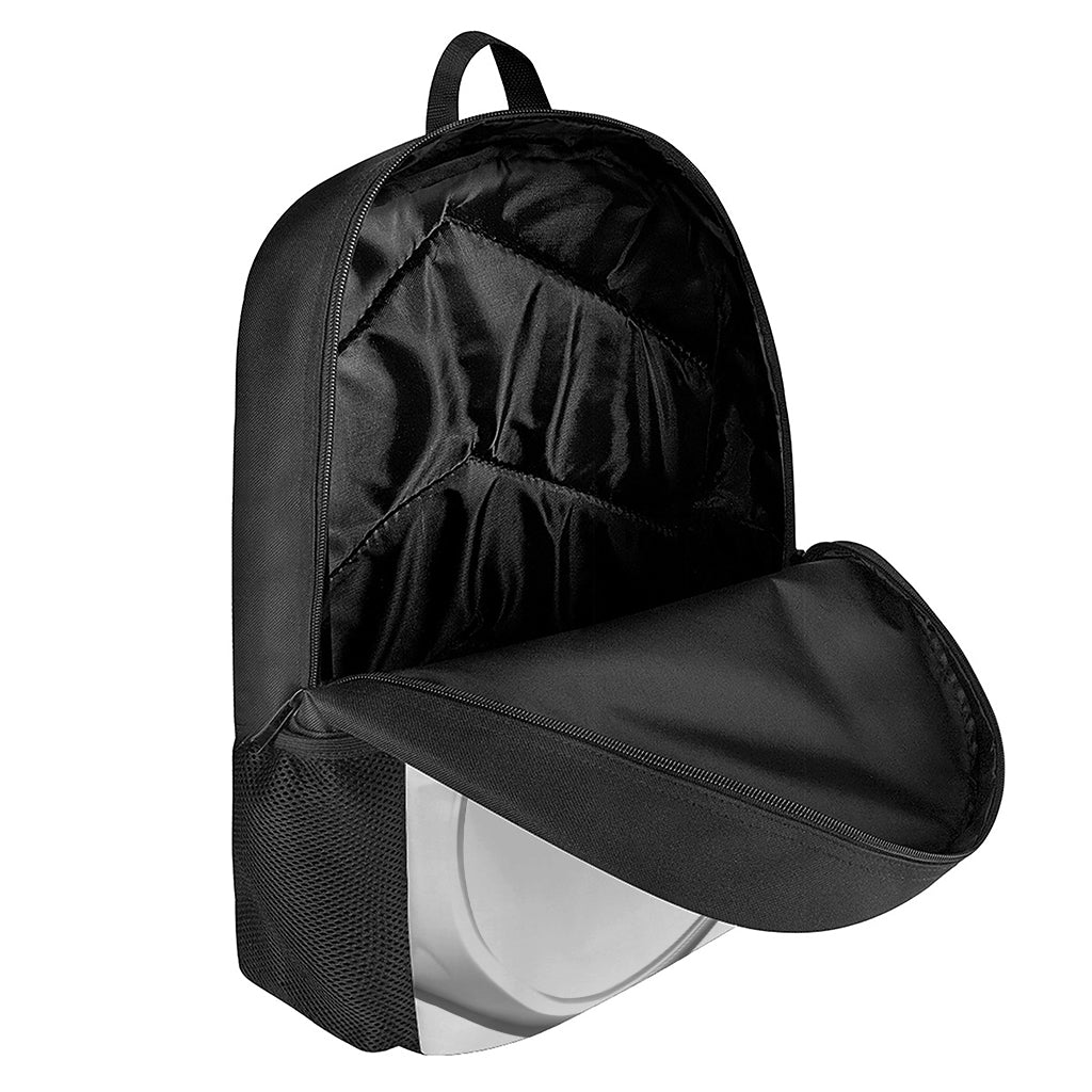 Sliver And White Yin Yang Print 17 Inch Backpack