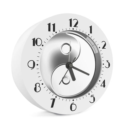 Sliver And White Yin Yang Print Alarm Clock