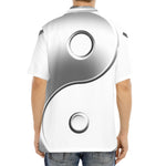 Sliver And White Yin Yang Print Aloha Shirt