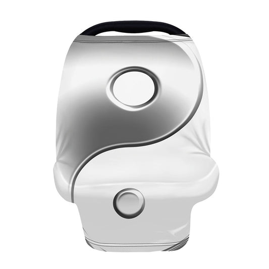 Sliver And White Yin Yang Print Baby Seat Cover