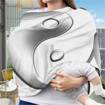 Sliver And White Yin Yang Print Baby Seat Cover