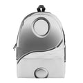 Sliver And White Yin Yang Print School Backpack