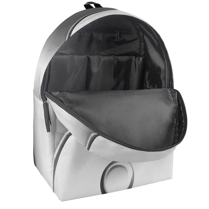 Sliver And White Yin Yang Print Backpack