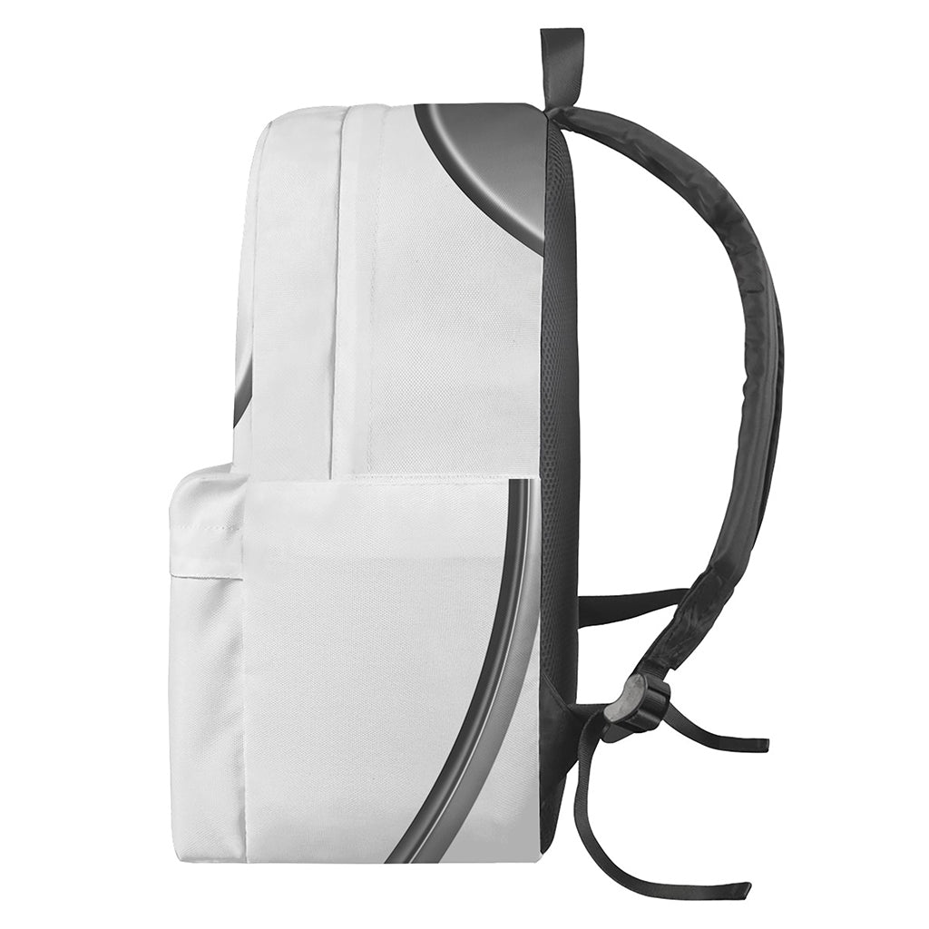 Sliver And White Yin Yang Print Backpack