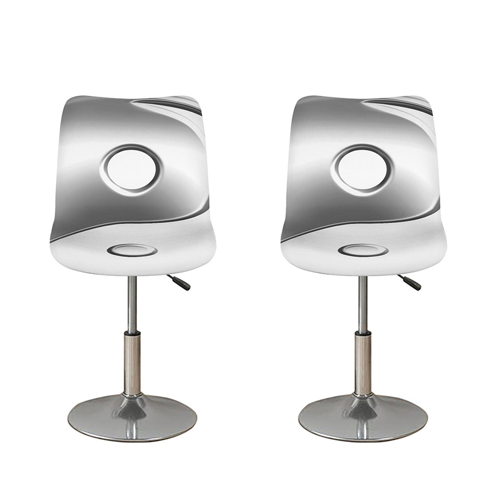 Sliver And White Yin Yang Print Bar Stool Covers