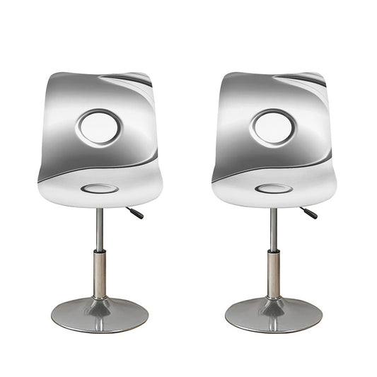 Sliver And White Yin Yang Print Bar Stool Covers