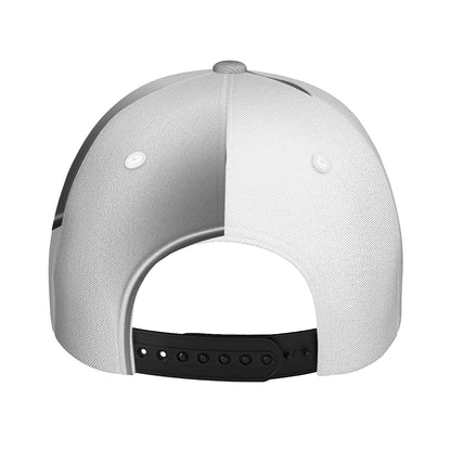 Sliver And White Yin Yang Print Baseball Cap