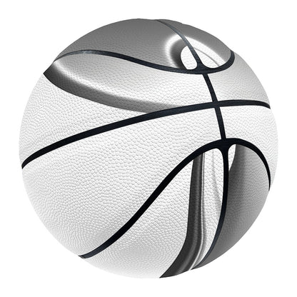 Sliver And White Yin Yang Print Basketball