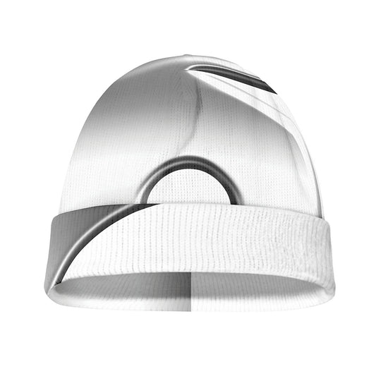 Sliver And White Yin Yang Print Beanie