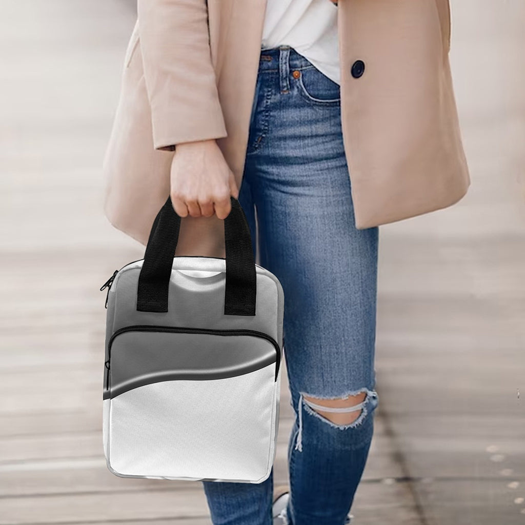 Sliver And White Yin Yang Print Bible Tote Bag