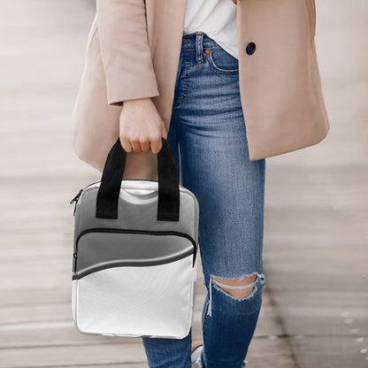 Sliver And White Yin Yang Print Bible Tote Bag
