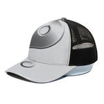 Sliver And White Yin Yang Print Black Mesh Trucker Cap
