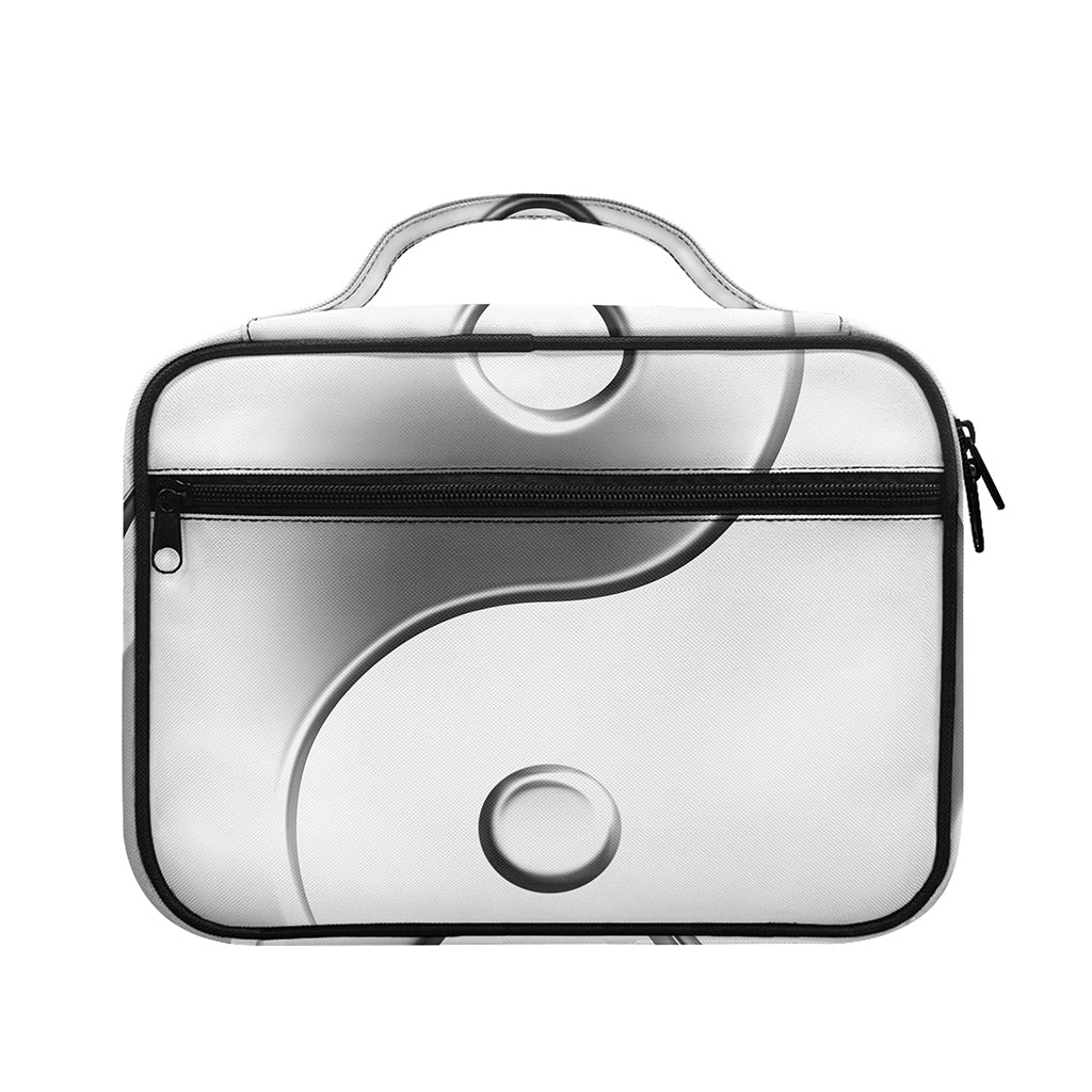 Sliver And White Yin Yang Print Briefcase Bible Bag