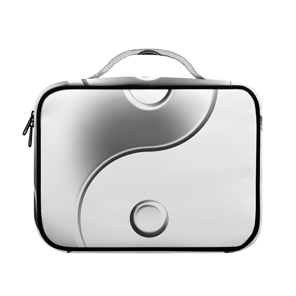 Sliver And White Yin Yang Print Briefcase Bible Bag