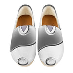 Sliver And White Yin Yang Print Casual Shoes