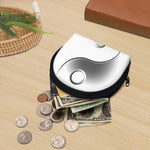 Sliver And White Yin Yang Print Coin Purse