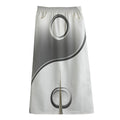 Sliver And White Yin Yang Print Cotton Front Slit Maxi Skirt