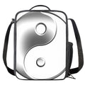 Sliver And White Yin Yang Print Crossbody Lunch Bag