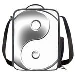 Sliver And White Yin Yang Print Crossbody Lunch Bag