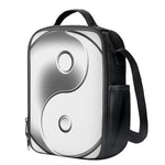 Sliver And White Yin Yang Print Crossbody Lunch Bag