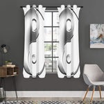 Sliver And White Yin Yang Print Curtain