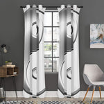 Sliver And White Yin Yang Print Curtain