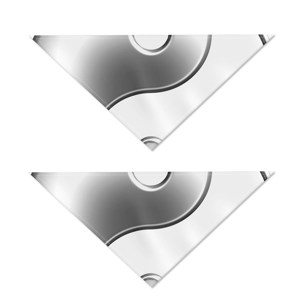Sliver And White Yin Yang Print Dog Bandana