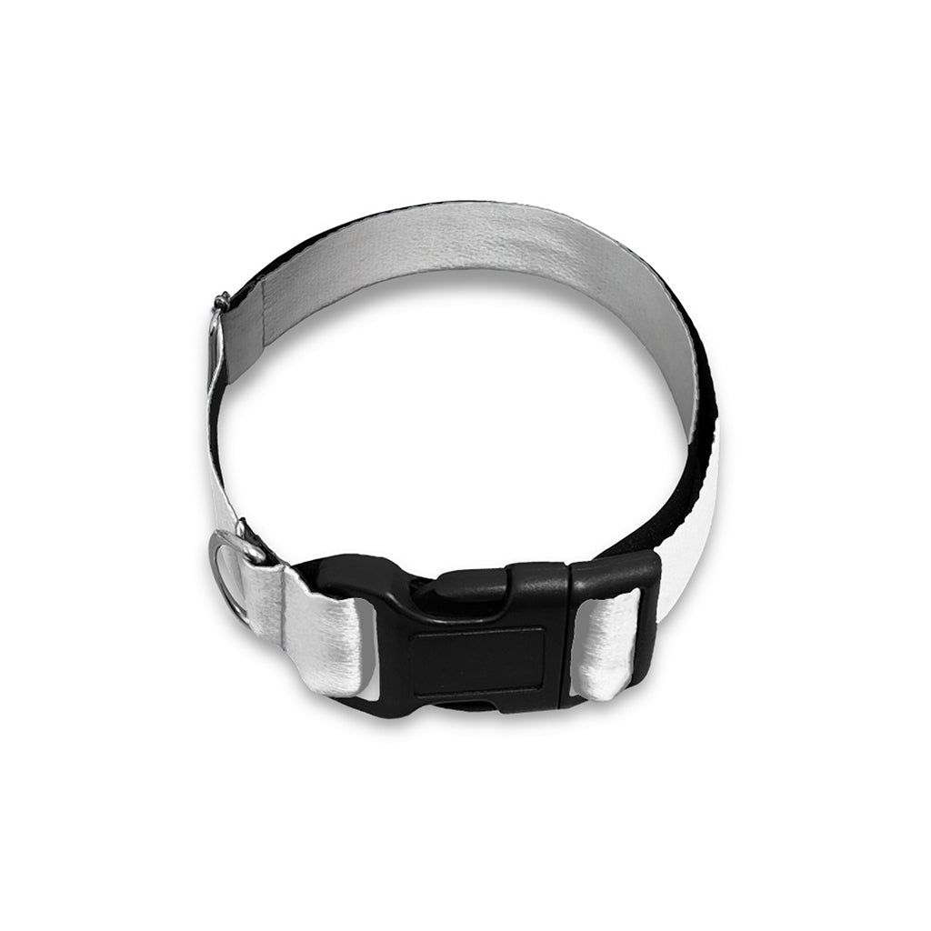 Sliver And White Yin Yang Print Dog Collar