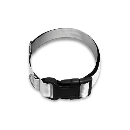 Sliver And White Yin Yang Print Dog Collar