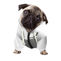 Sliver And White Yin Yang Print Dog Zip Up Hoodie