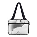 Sliver And White Yin Yang Print Double Strap Bible Bag