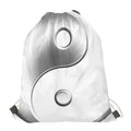 Sliver And White Yin Yang Print Drawstring Bag
