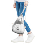 Sliver And White Yin Yang Print Drawstring Bag