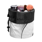 Sliver And White Yin Yang Print Drawstring Makeup Bag