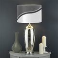 Sliver And White Yin Yang Print Drum Lamp Shade