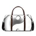 Sliver And White Yin Yang Print Duffel Bag